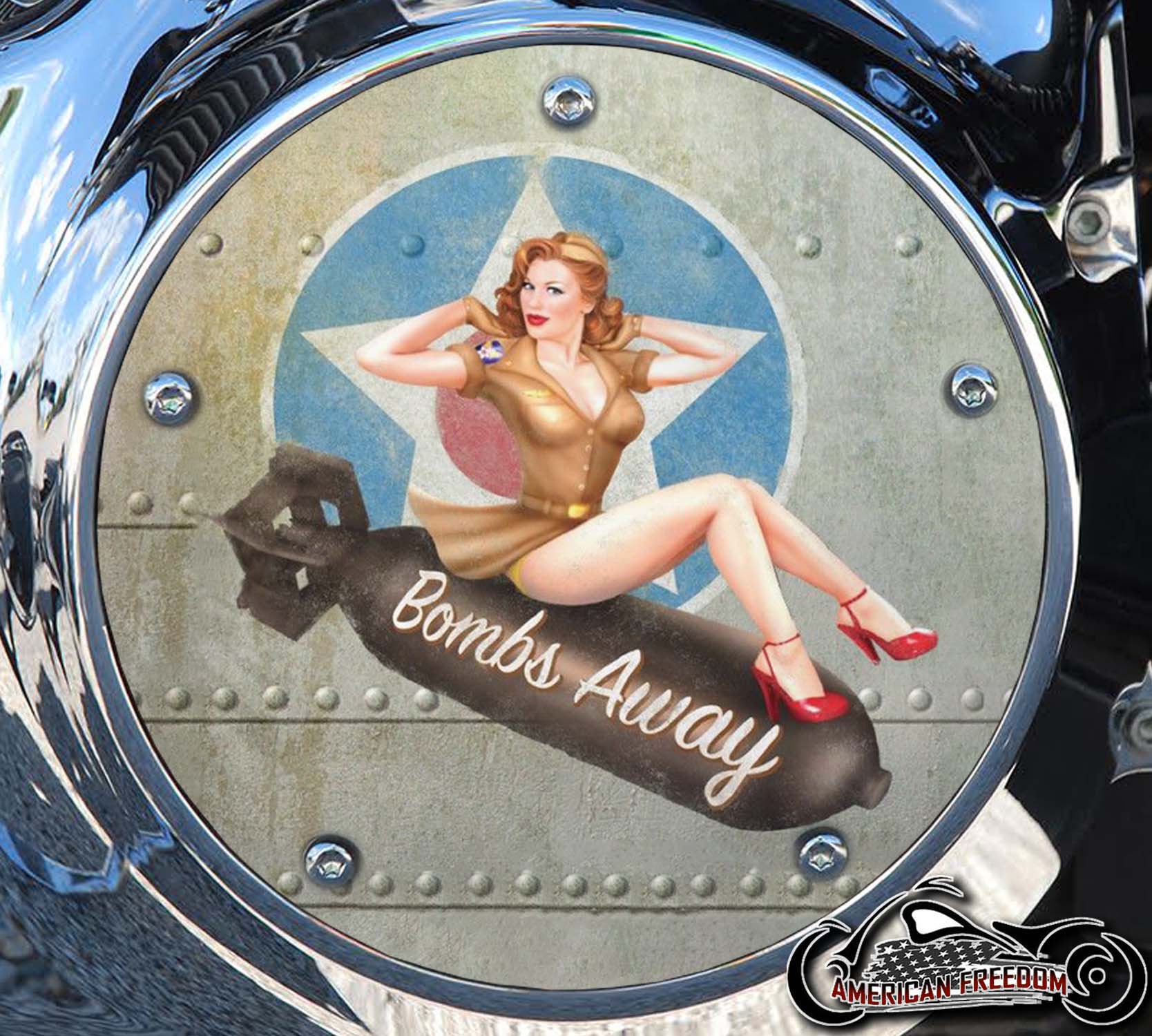 Custom Derby Cover - Bomber Pin Up 2
